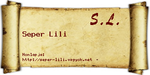Seper Lili névjegykártya